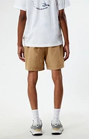 PacSun Tan Nylon Collegiate 6.5" Swim Trunks