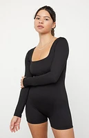 PAC 1980 WHISPER Active Black Cindee Long Sleeve Short Onesie