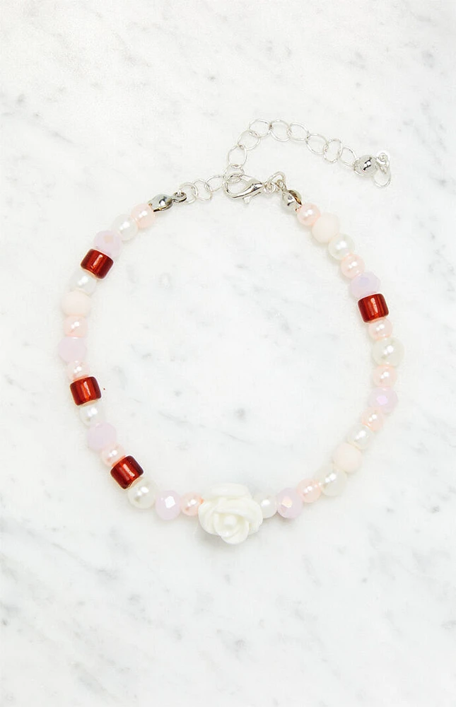 LA Hearts Beaded Rosette Bracelet