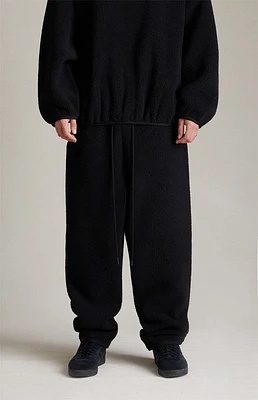 Fear of God Essentials Jet Black Sherpa Polar Fleece Sweatpants