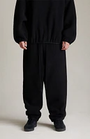 Jet Black Sherpa Polar Fleece Sweatpants