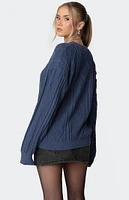 Edikted Jessy Cable Knit Oversized Sweater