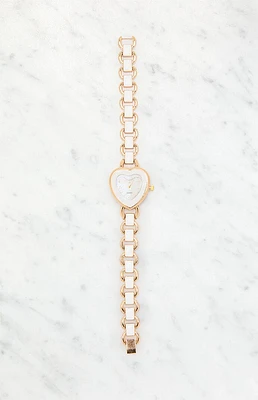 LA Hearts Gold & Metal Heart Watch