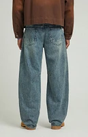 PacSun Dark Indigo Tinted Dart Baggy Barrel Jeans