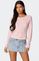 Edikted Rosemarie Lacey Waffle Top