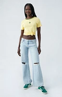 PacSun Eco Indigo Ripped Low Rise Wide Leg Jeans