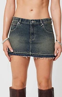 ABRAND Quinn Worn 99 Low Rise Denim Mini Skirt