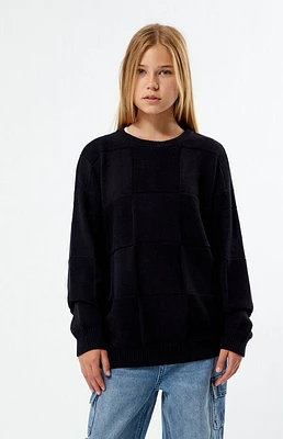 Pacsun Kids Black Tonal Checkerboard Sweater