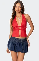 Edikted Luma Split Front Backless Halter Top