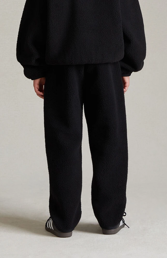 Kids Fear of God Essentials Jet Black Polar Fleece Sweatpants