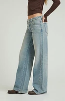 Pacsun Casey Light Indigo Grommet Low Rise Baggy Jeans