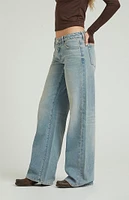 PacSun Casey Light Indigo Grommet Low Rise Baggy Jeans