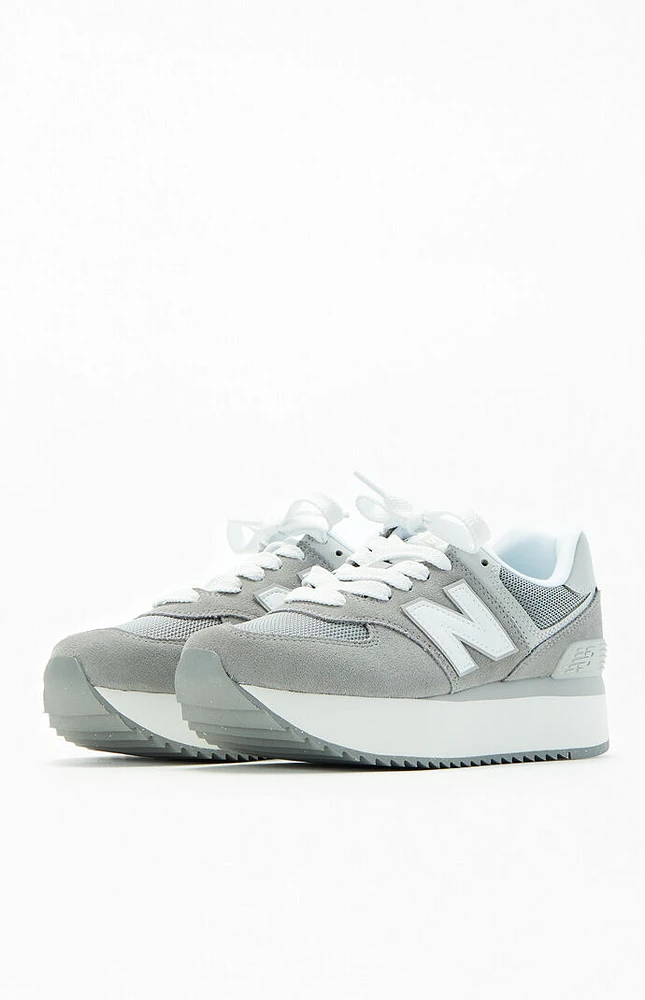 New Balance Women's Gray 574 Platform Sneakers