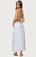 Edikted Charley Floral Tiered Maxi Skirt
