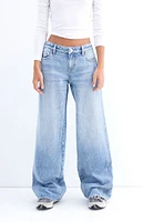 PacSun Casey Light Indigo Butt Slit Low Rise Baggy Jeans