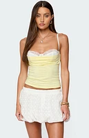 Edikted Linnea Layered Contrast Lacey Bra Top