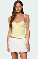 Edikted Linnea Layered Contrast Lacey Bra Top