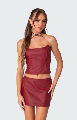 Aster Faux Leather Corset