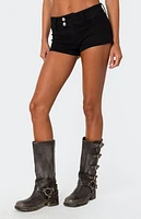 Edikted Margie Low Rise Denim Micro Shorts