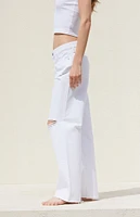 PacSun White Ripped Low Rise Girlfriend Jeans