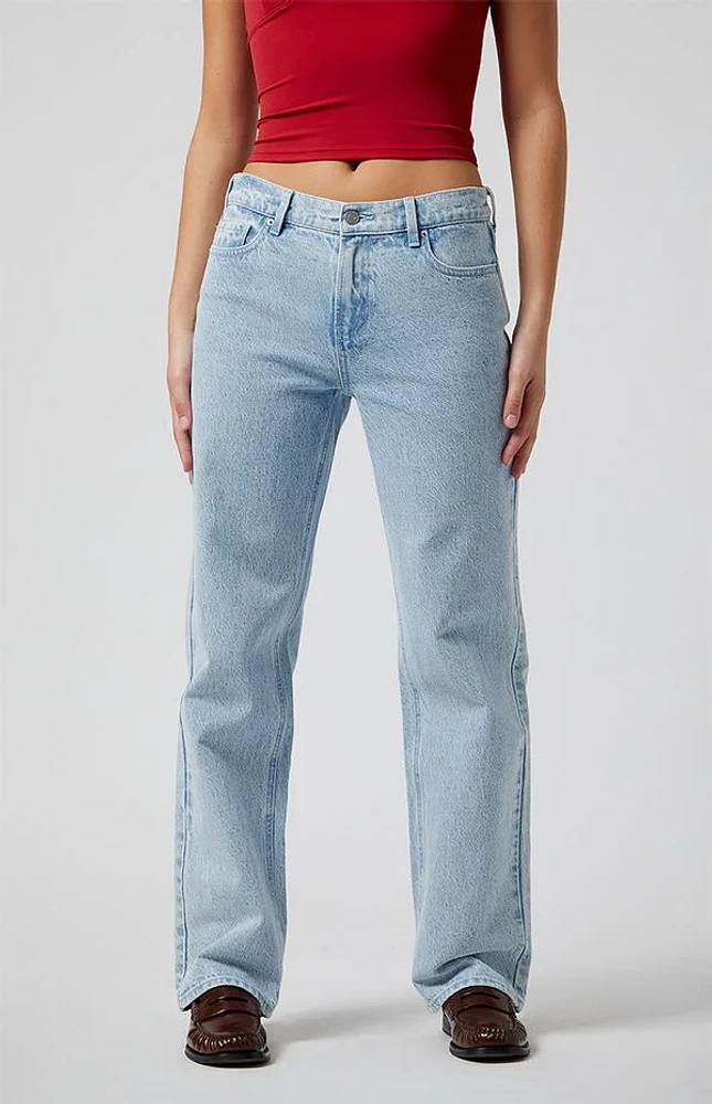 Pacsun Jordyn Low Rise Straight Leg Jeans Light Indigo