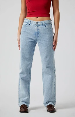 Pacsun Jordyn Low Rise Straight Leg Jeans Light Indigo