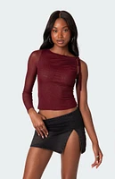 Jupiter One Shoulder Mesh Top