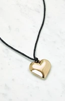 Heart Charm Cord Necklace