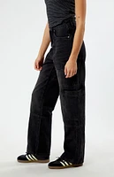 The Ragged Priest Charcoal Combat Straight Leg Jeans