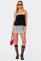 Edikted Junie Gingham Printed Mini Skirt