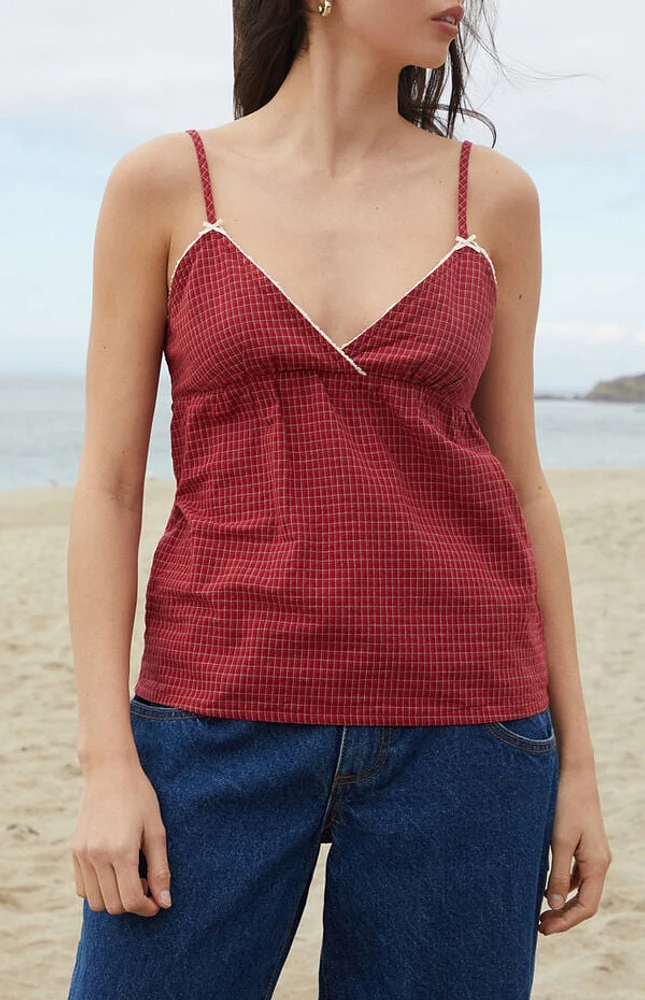 John Galt Red Plaid Edith Tank Top