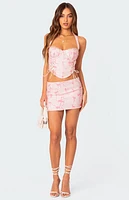 Edikted Makayla Printed Mini Skirt