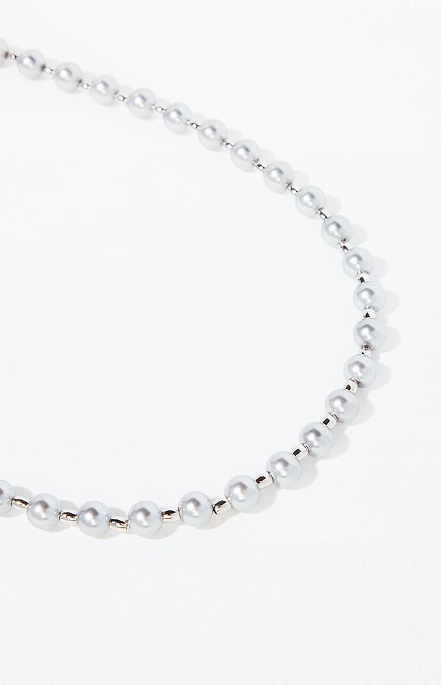 PacSun Silver Pearl Necklace