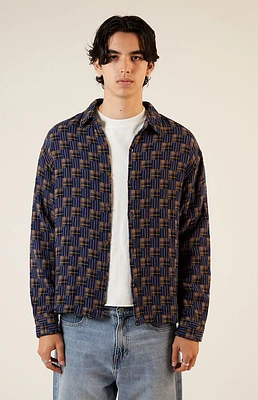 PacSun Washed Cropped Camp Flannel Shirt