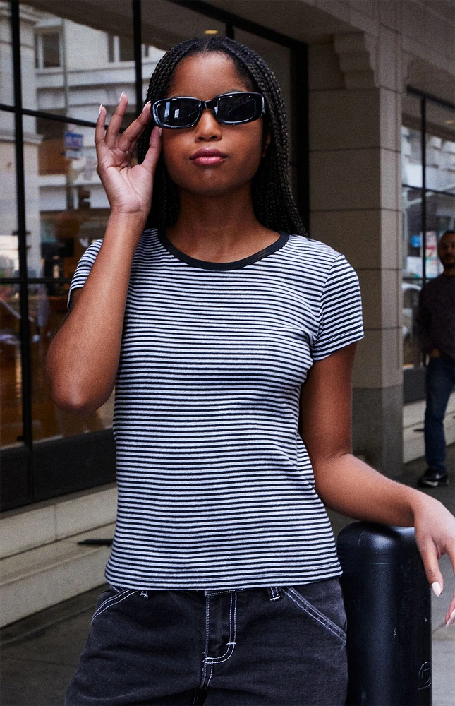 John Galt Striped Hailie Basic Top