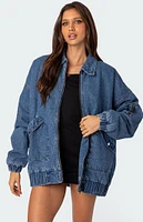 Edikted Sophie Oversized Washed Denim Coat