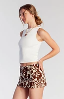 Pacsun Cow Print Low Rise Denim Micro Skirt