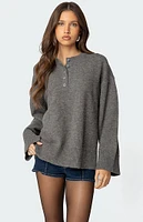 Edikted Montana Oversized Button Sweater