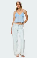 Edikted Ruffle Sheer Chiffon Babydoll Tank Top