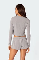 Homey Pointelle Long Sleeve Top