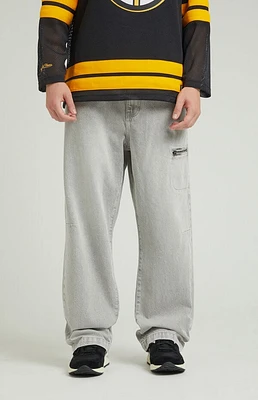 Pacsun Gray Zip Baggy Jeans