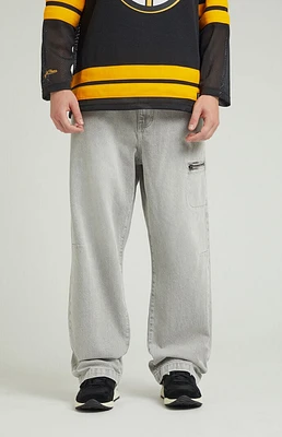 PacSun Gray Zip Baggy Jeans