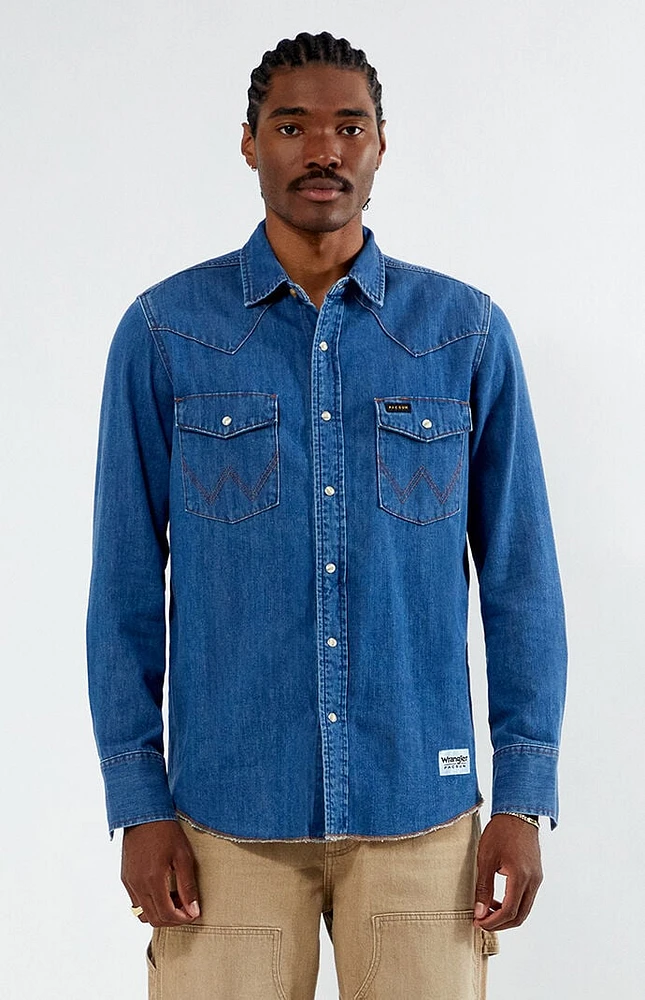 Wrangler x PacSun Western Denim Long Sleeve Shirt