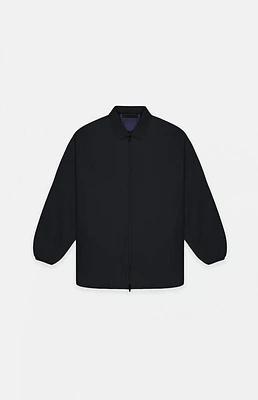 Kids Fear of God Essentials Overdye Black Denim Filled Shirt Jacket