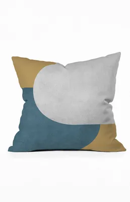 Blue Colorblock Outdoor Throw Pillow