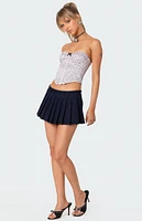 Edikted Pleated Denim Mini Skort