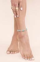 Ettika Starfish & Turquoise Beaded Anklet