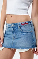 Coca Cola By PacSun Cherry Coke Low Rise Micro Denim Mini Skirt