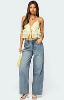 Edikted Ery Wide Leg Mid Rise Jeans
