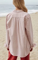 John Galt White & Pink Striped Long Sleeve Shirt
